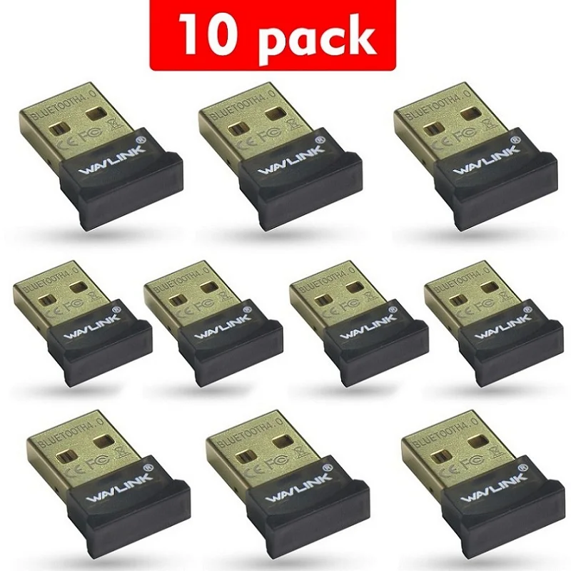 10 pcs Wavlink 5/10 шт. USB Bluetooth адаптер V4.0 Двойной режим Bluetooth ключ адаптер совместим с Windows 7/8/10/Vista/XP для ПК - Цвет: 10 pcs