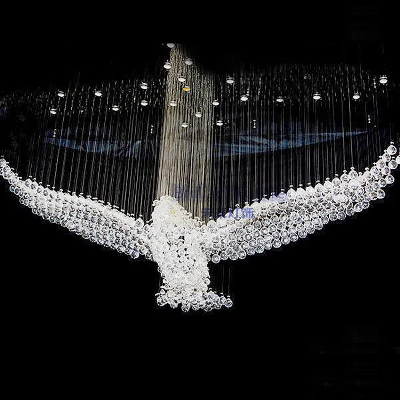 

2019 Eagles Design Luxury LED Crystal Chandelier Lighting Lustre Hall Chandelier Lights Cristal Lamp L100*W55*H80cm 110v-220v