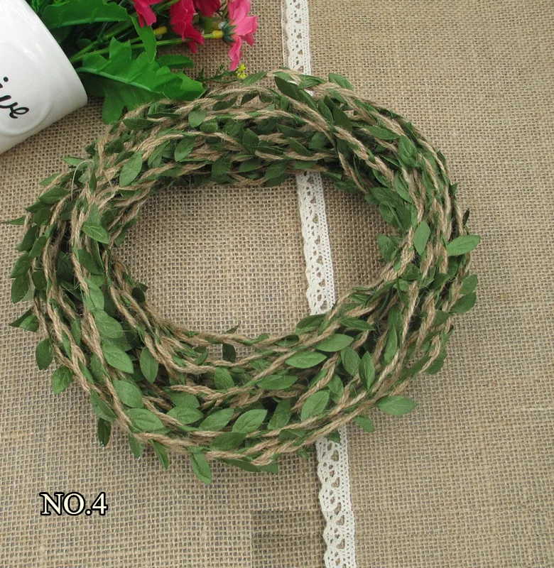 Горячая Распродажа: 5 мм искусственные листья джут шпагат Веревка поддельные