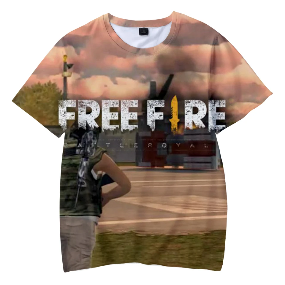 Популярные детские летние крутые футболки с 3D принтом игры Free Fire, г. Модные уличные футболки с короткими рукавами, Повседневные детские футболки
