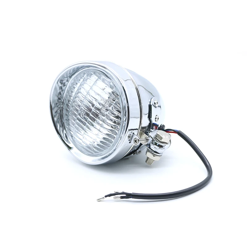 Хромированная/Черная пуля фара для мотоцикла 12V Harley Honda Yamaha Suzuki скутер