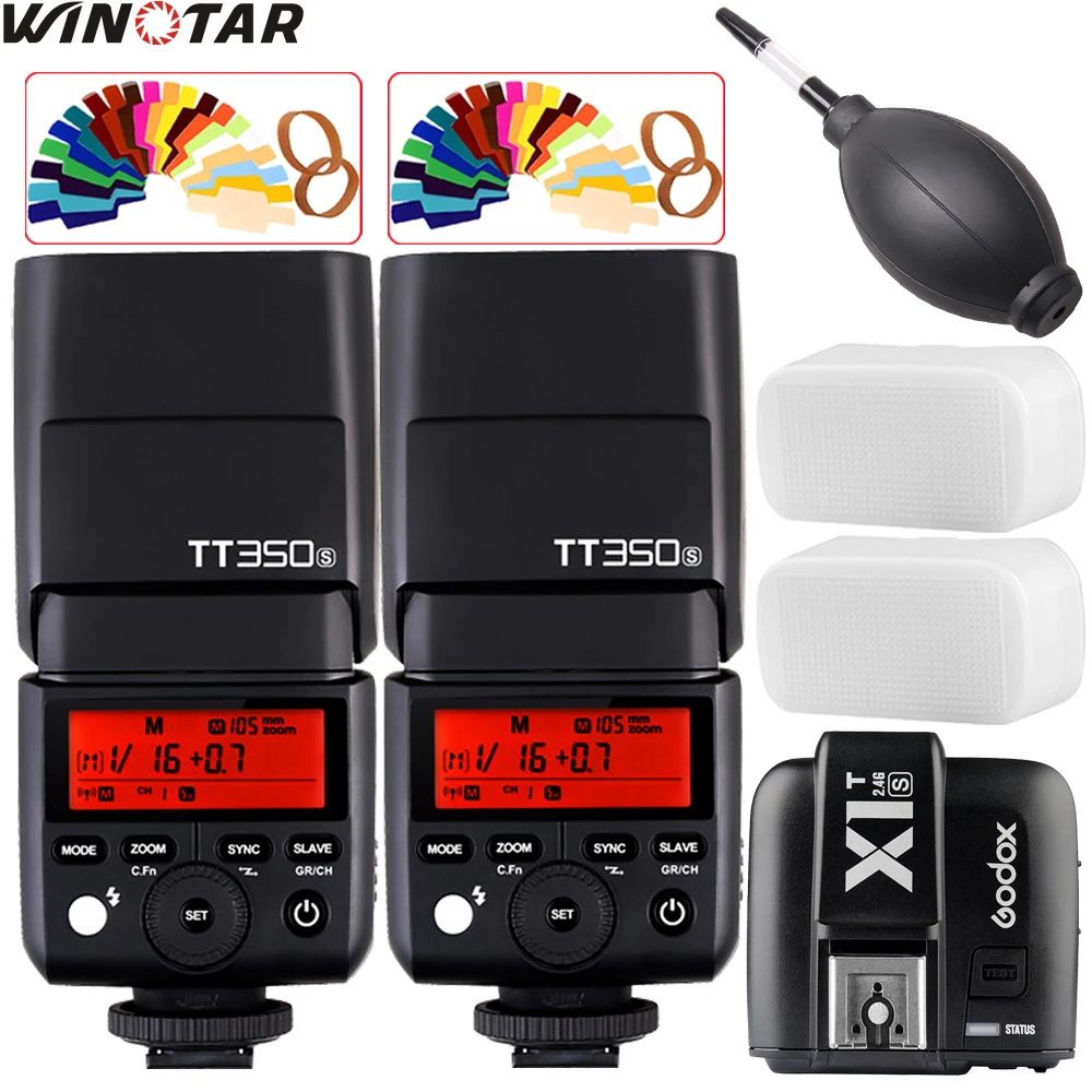 2x Godox Mini TT350 TT350S 2 4G TTL вспышка Speedlite + задний триггер для беззеркальной цифровой