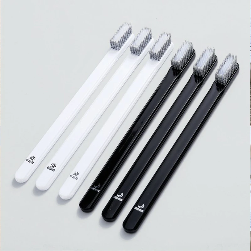 1pc Random Color Зубная щетка для взрослых с мягким тонким наконечником зубная щетка с древесным углем для детей Экологичная бамбуковая Экологичная зубная щетка черного цвета - Цвет: 1pc Random Color