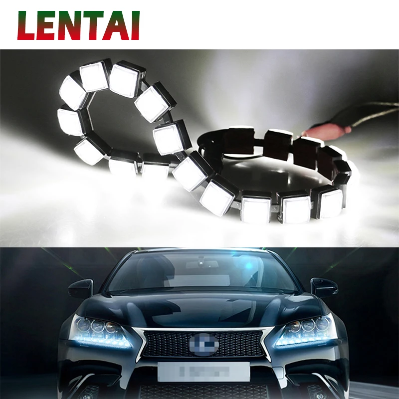 LENTAI 1 комплект Авто дневные ходовые огни Противотуманные фары лампы автомобилей