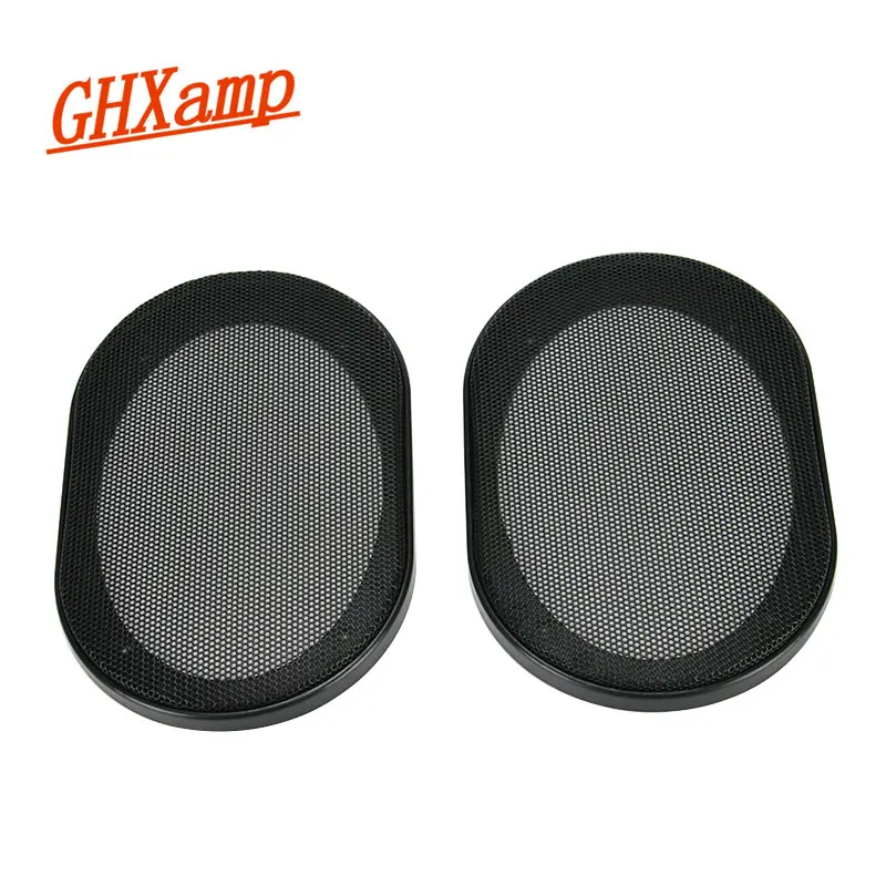 

GHXAMP 2PCS 4*6 inch Black Car Speaker Protective Grill ABS Plastic frame + Metal Cover Mesh Enclosure Net Cover DIY