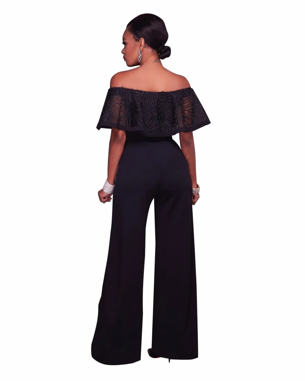 JRRY Повседневный свободный женский комбинезон с вырезом лодочкой и открытыми