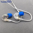 Оригинальный MMCX кабель для наушников tiandoudouhe Для Shure SE215 SE535 SE846, динамическая гарнитура, 10 мм, Hi-Fi, индивидуальные спортивные наушники