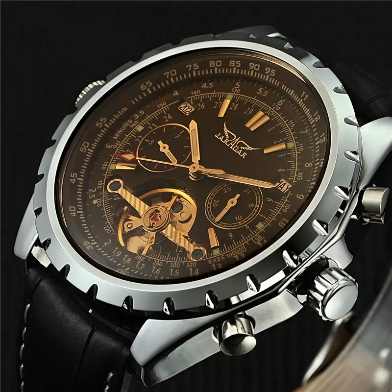 Мужские механические часы Роскошные автоматические с турбийоном календарем на