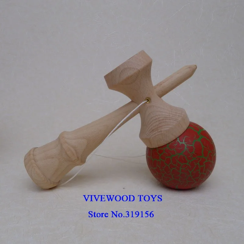 Дешевый бук Kendama для детей, изготовлен из натурального бука, кракле Kendama, металлические заклепки Ken с трещины краски Tama, жонглирование мяч