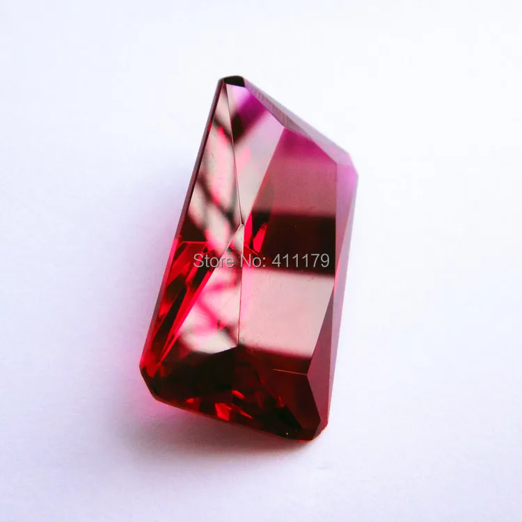 Красная основа Прямоугольная форма граненые розовые красные камни корунд сделай