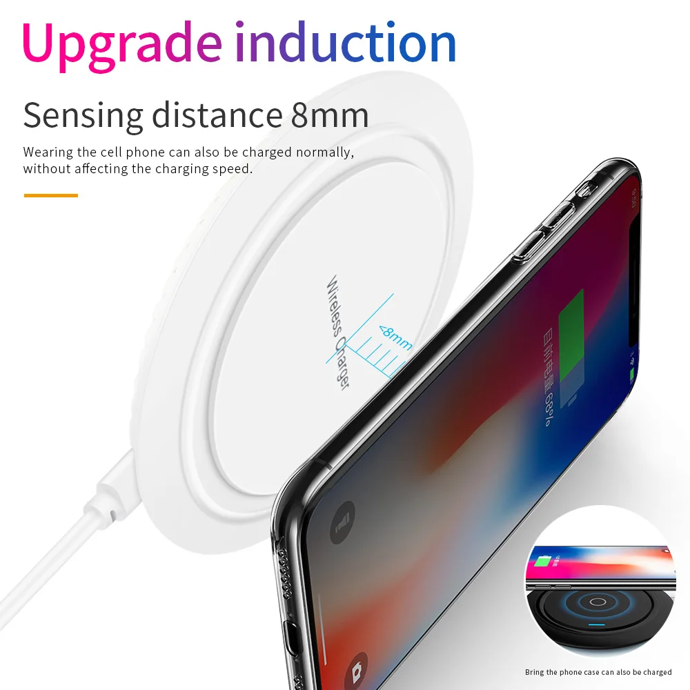 Беспроводное зарядное устройство Fdgao Qi для iPhone XS Max XR X 8 модная Беспроводная