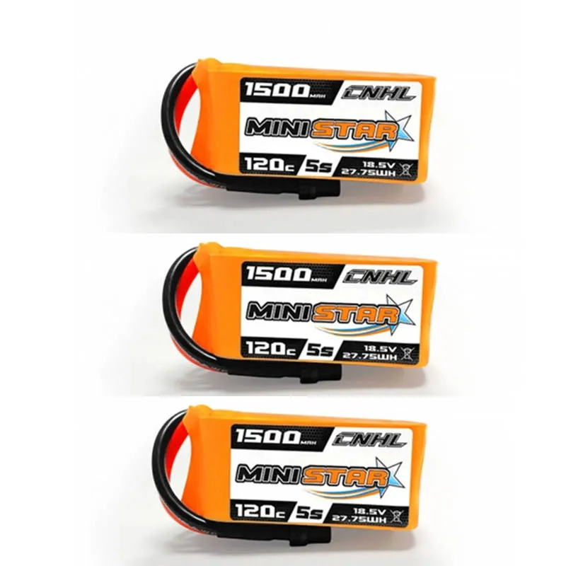 1/2/3 шт. CNHL MiniStar 18,5 V 1500 мА/ч, 5S 120C литий-полимерный аккумулятор XT60U разъем для дрона с дистанционным управлением с видом от первого лица с несколькими винтами часть Радиоуправляемый квадрокоптер