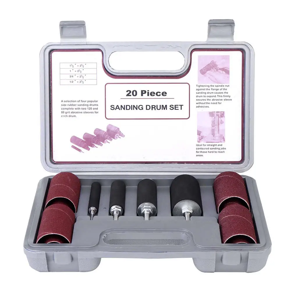 ALLSOME 20 шт набор шлифовальных барабанов длинные барабаны шлифовальный станок для