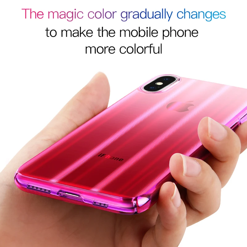 Роскошный чехол Baseus Aurora для iPhone Xs XR Xs Max, градиентный жесткий пластиковый защитный чехол для iPhone Xs, задняя крышка для телефона