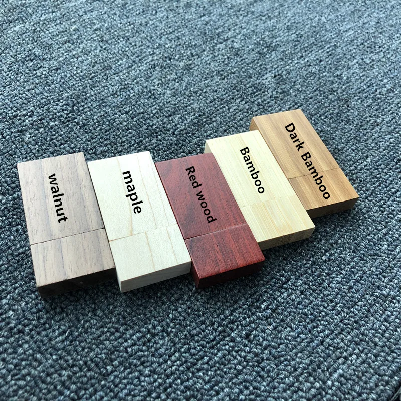 Оптовая продажа новый деревянный квадратный флеш накопитель USB 2 0 в виде блока 128
