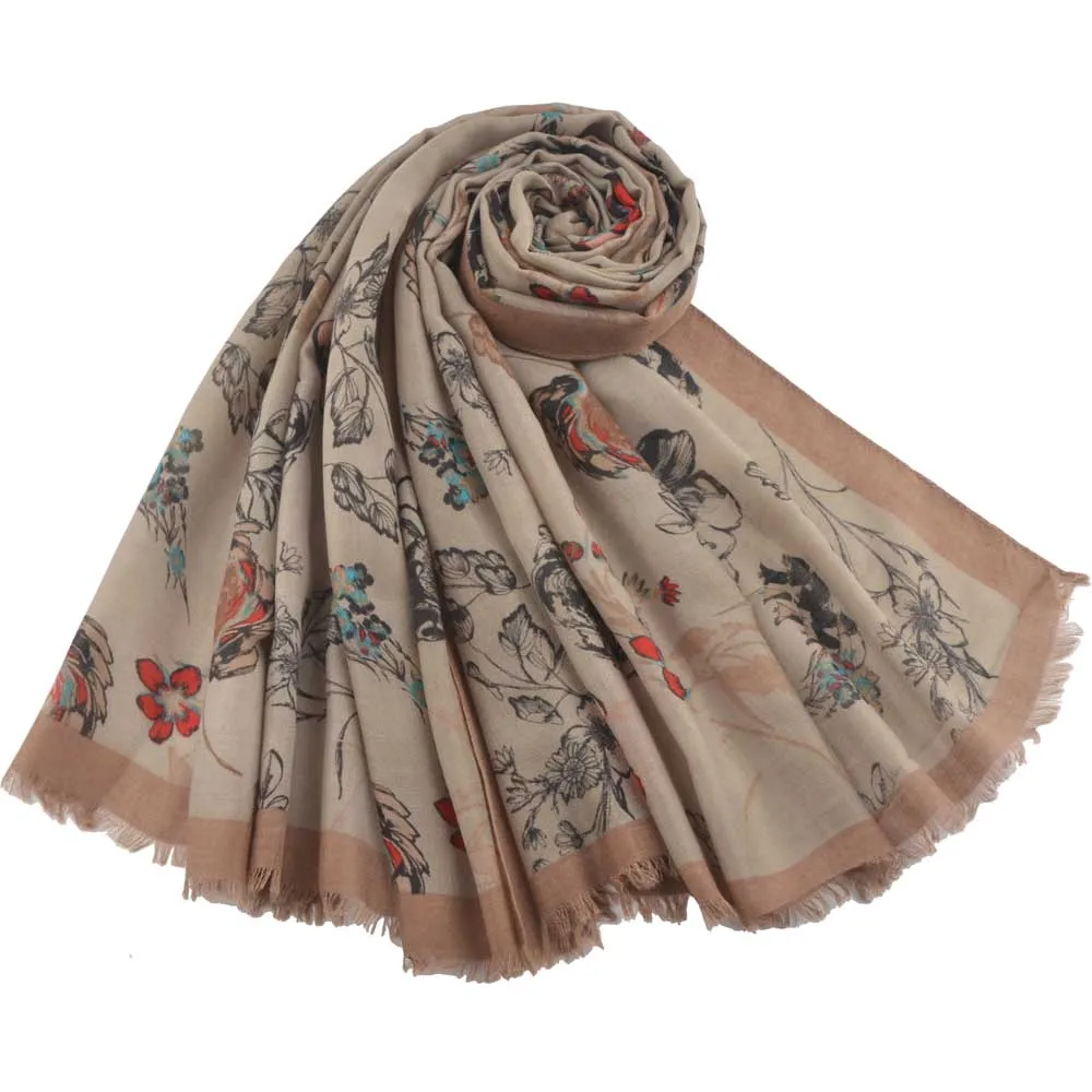 

Sjaals feminina 2019,twill Cotton floral beach scarf,thick big flower tassel scarf wrap,bufanda mujer,oversize ponchos and capes