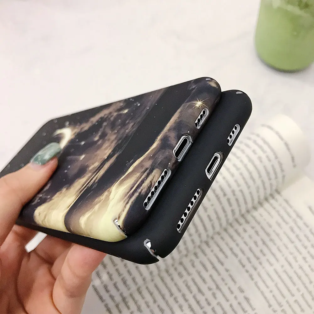 KISSCASE Luminous Phone Cases For Xiaomi Mi 6X A2 A1 9 8 SE Lite Case Redmi Note 7 6 Pro GO 4X 5 Plus Starry Sky Moon Cover Capa |