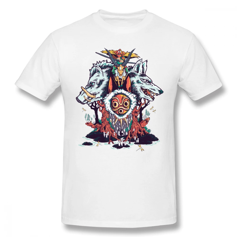 Хаяо Миядзаки аниме Принцесса Mononoke Him Ashitaka Футболка мягкий короткий рукав круглый вырез S-6XL футболка - Цвет: Белый