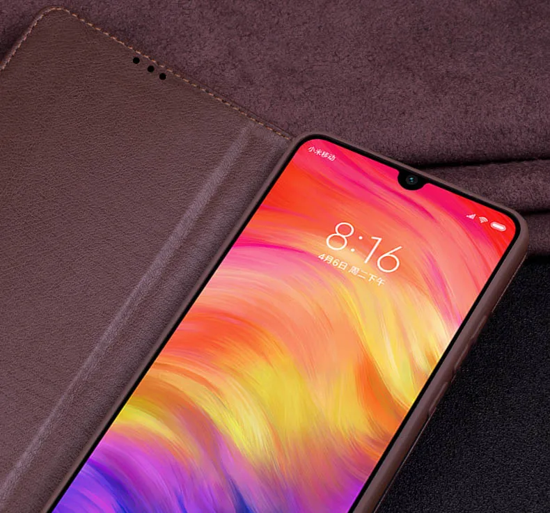 Чехол для Xiaomi Redmi Note 7, силиконовый флип-чехол, чехол из натуральной кожи, чехол для Note 7, ТПУ, чехол-книжка, противоударный Тонкий чехол