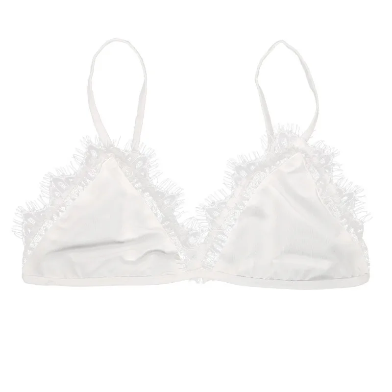 Женский кружевной бюстгальтер N черный прозрачный без косточек