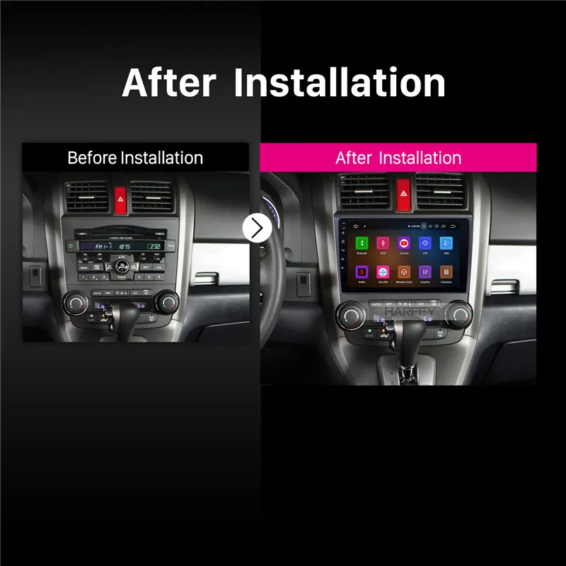 Harfey 9 &quot4 + 64 ГБ Android 10 0 DVD мультимедийный плеер для Honda CRV 2006 2007 2008-2011 автомобильное