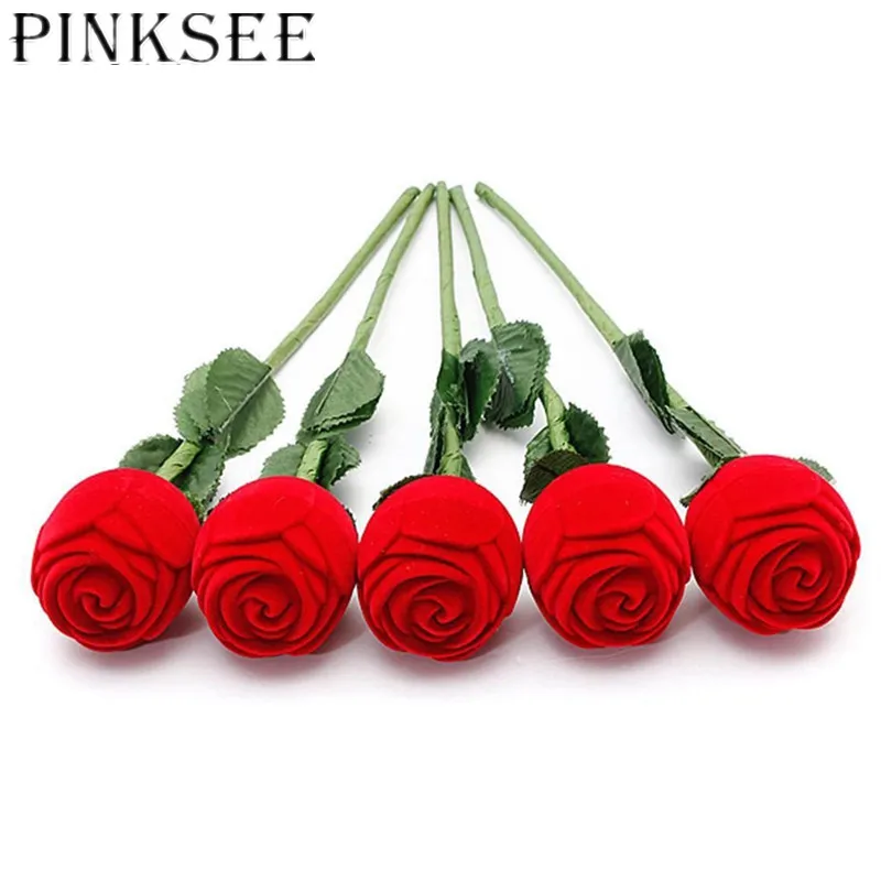 PINKSEE 1 шт. коробка для хранения ювелирных изделий в виде красной розы