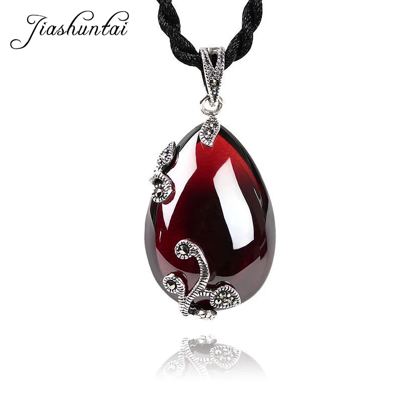Женское ожерелье из серебра 925 пробы с красным гранатом|jewelry necklace pendants|jewelry