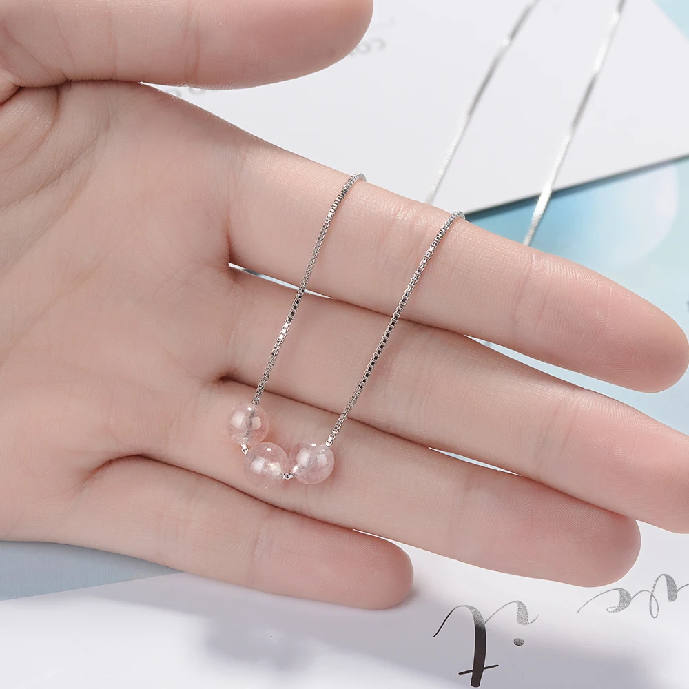 LIDAVI Simple Natural Strawberry Crystal Necklace Exquisite Choker Clavicle Chain Wedding Statement Jewelry For Women Gifts New | Украшения
