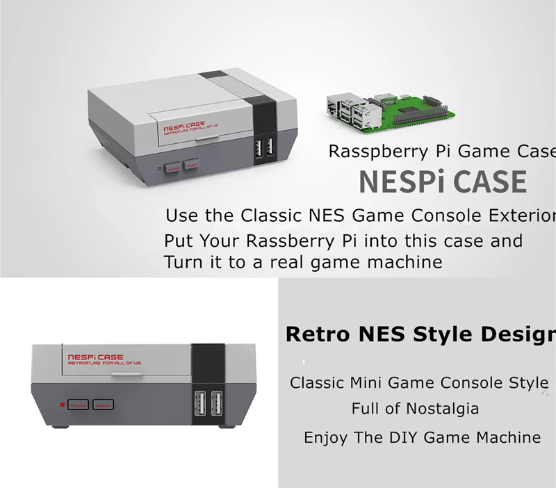 Мини Чехол NESPi в стиле ретро для Raspberry Pi 3|Чехлы| |