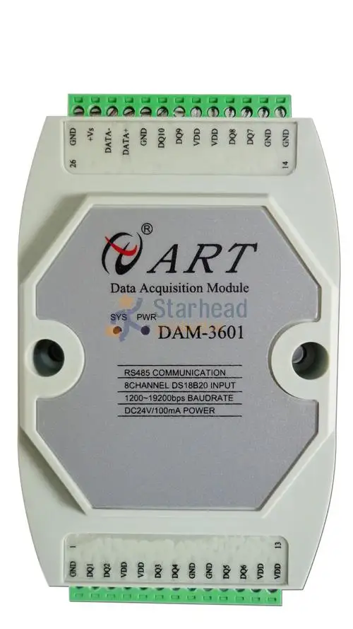 8 канальный DS18B20 датчик температуры вход 55 ~ 125 C RS485 модуль сбора данных Modbus Adam Din