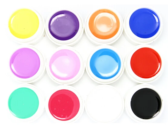 Набор из 12 однотонных цветных чистых гель-лаков для дизайна ногтей | Красота и