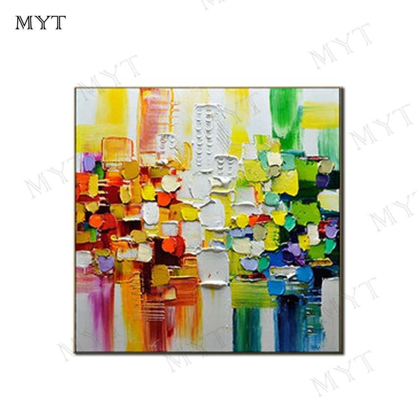 

New Modern Wall Pictures On Canvas Handpainted Abstract Thick Color Oil Painting Wall Art For Living Room Home Decor No Framed