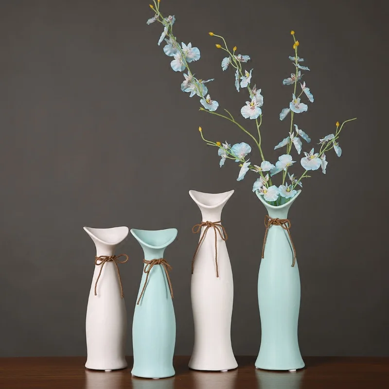 Modern Living Room New Year Decor Craft Dry Flower Water Plant Vase Ceramic Desktop Vases For Decoration Figurines | Дом и сад