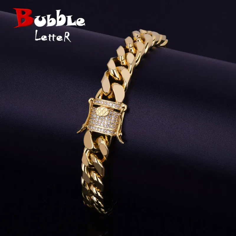 Мужской браслет цепочка из меди с фианитом 11 мм|bracelet links|chain braceletchain bracelet men |