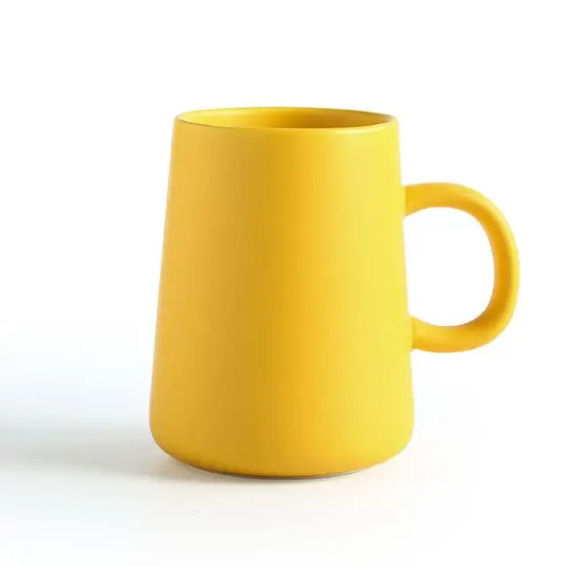 Yellow Керамическая кофейная кружка большой вместимости для чая кофейная кружка чашка персонализированные кружки для женщин подарок молочная чашка - Цвет: Yellow