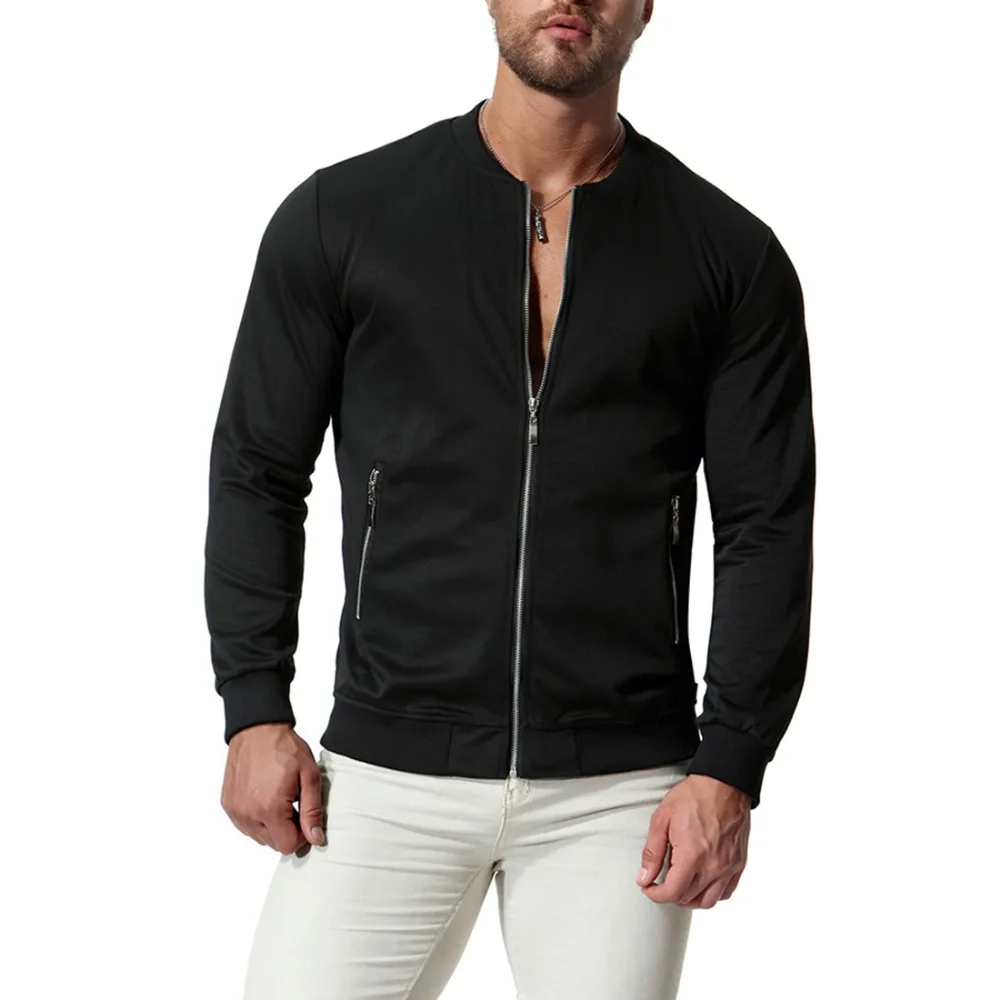 2019 Spring Men's Zipper Jackets Male Casual Hop Slim Fit Pilot Coat Men Clothing bomber jacket mens jackets and coats | Мужская