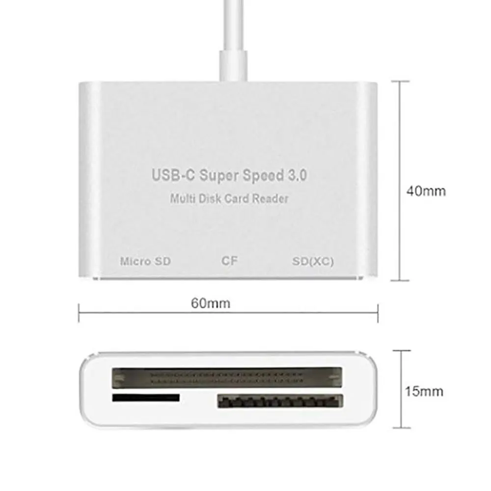 USB C 3 0 кард ридер Leadzoe алюминиевый тип слотный флеш для CF/SD/TF Micro SD/MD/MMC/SDHC/SDXC