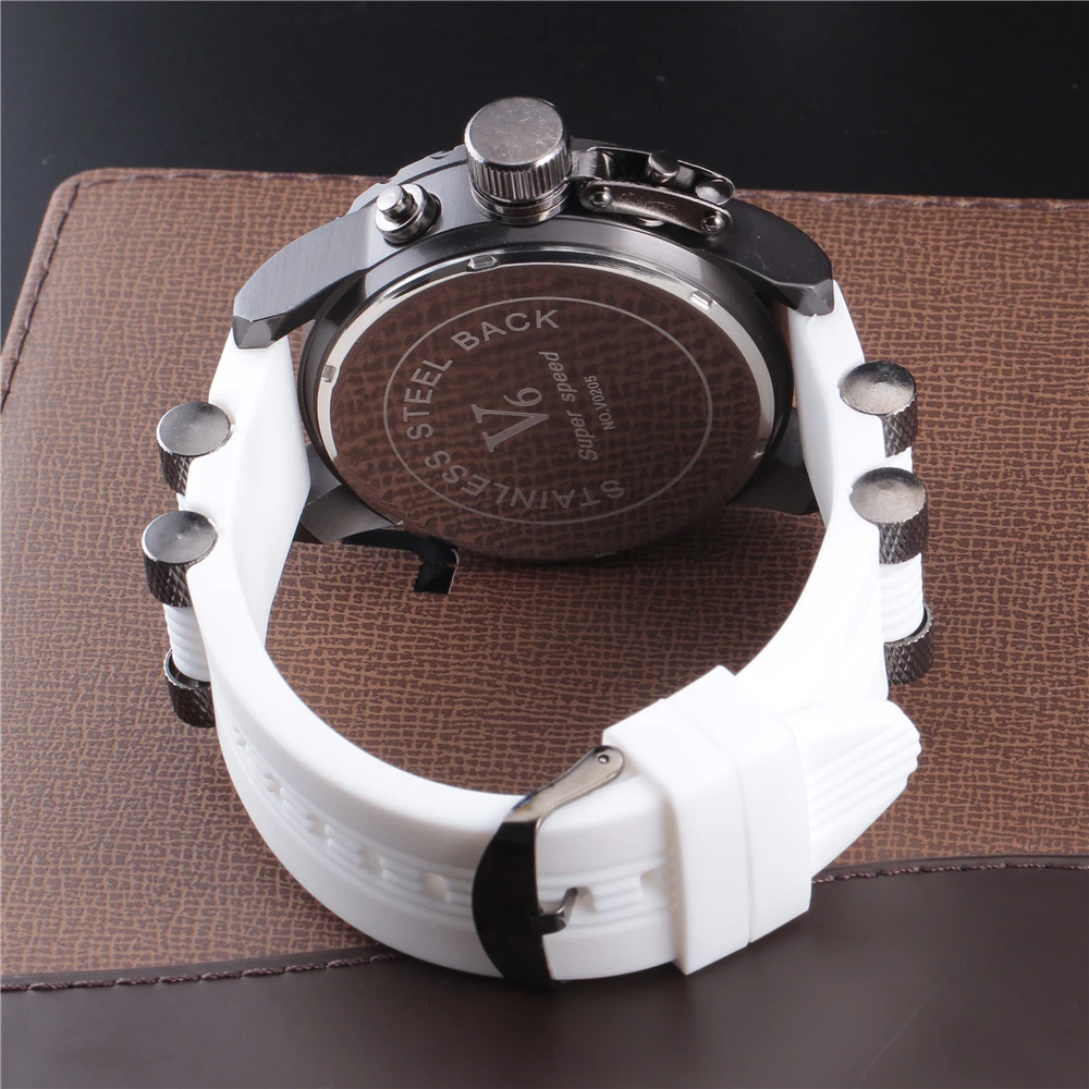 Мужские наручные часы V6 с резиновой лентой армейские военные мужские кварцевые