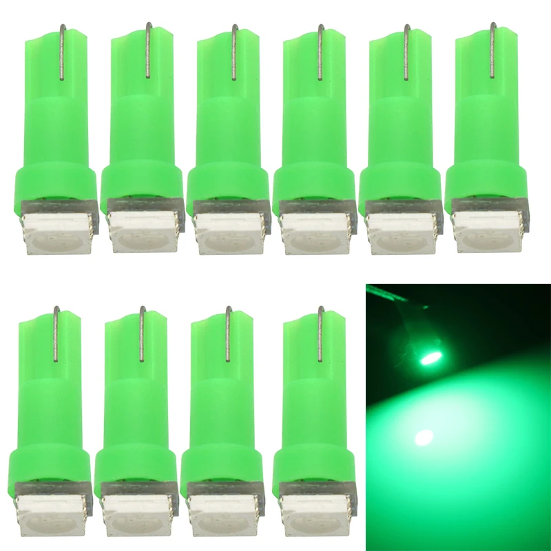 20 шт T5 5050 1SMD светодиодные лампы для клин манометр приборной доски свет 70 73 74 2721 17 белый красные, синие зеленый желтый свет Интерьер Лампа