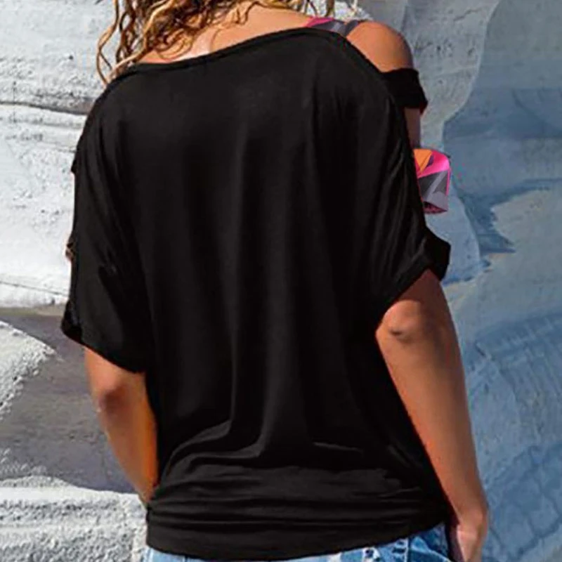

2018 Fashion Women Summer Loose Top Cut Out Short Sleeve Blouse Lady Casual Tops Shirt