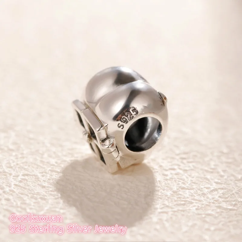  Mother's Day 100% 925 Sterling Silver Window Heart Charm Blue Enamel beads Fits Original Pandora bracelets Jewelry Making | Украшения