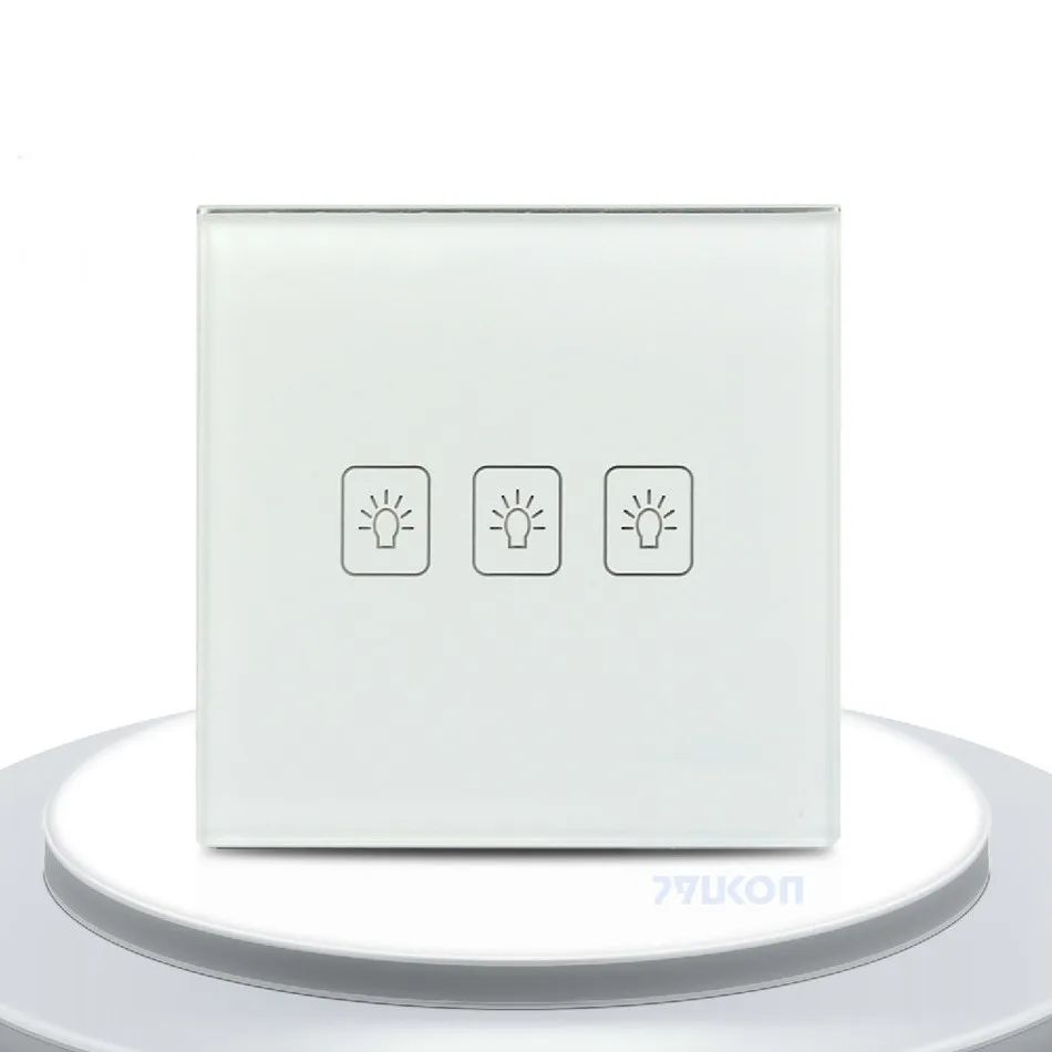 Сенсорный выключатель стеклянная панель стандарт ЕС 3 Gang 1 Way сенсорный экран