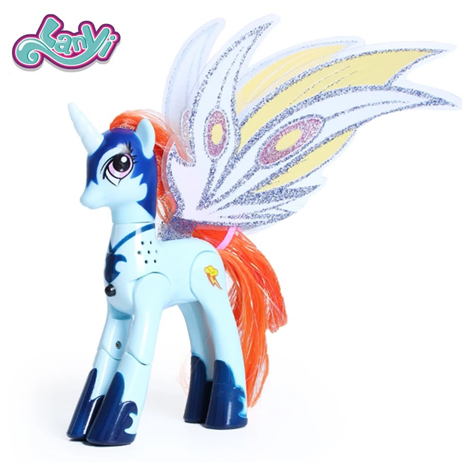 Lanyitoys с рисунком из мультфильма «Мой маленький магический радуга Пони экшн-фигура аниме игрушки сюрприз единорог с светильник и музыки 6 дюймов