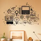 Виниловая наклейка на стену с изображением компьютерных технологий, самоклеящаяся Настенная Наклейка для обучения науке, дома, школы, класса, художественного декора, BG18
