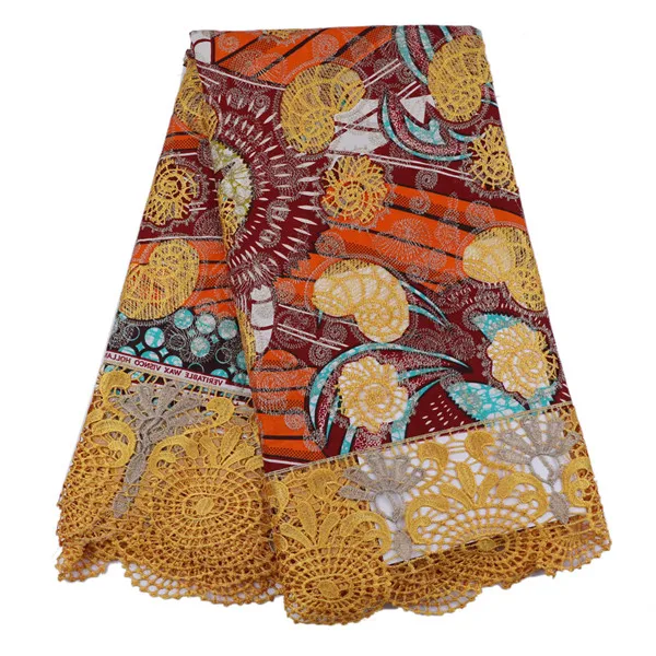 6Yards New Arrival African Wax Lace Cotton Fabric High Quality French Fabrics With Hollow Design For Dresses! YWE60 | Дом и сад