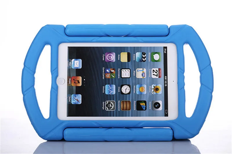 Синий Новые детские 3D Мультфильм Ручка Стенд кожаный чехол для iPad Air 1 2, 5, 6, Pro 9,7 мягкая пена противоударный чехол для iPad 9,7+ стилус - Цвет: Синий