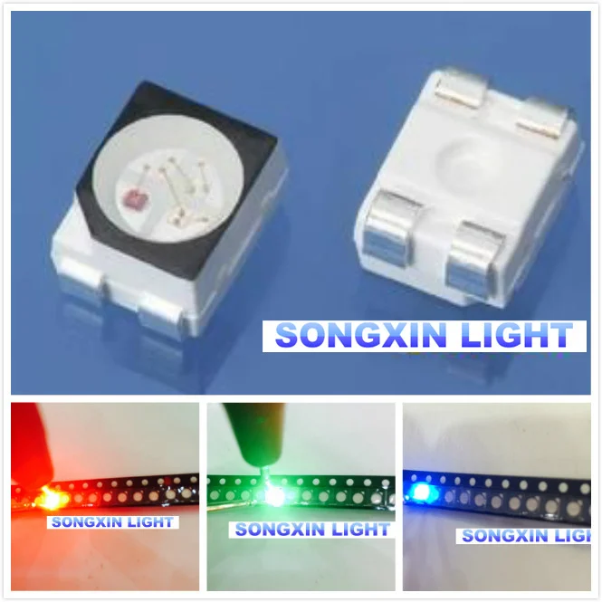 Блок питания 1210 200 шт. 3528 RGB SMD SMT светодиодный красный зеленый синий Новый