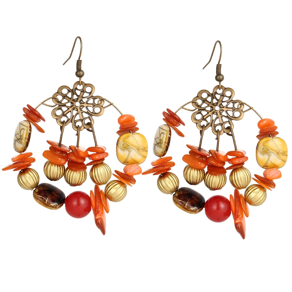 Горячая Антикварная золотистого цвета Богемские бусы большая каменная капля