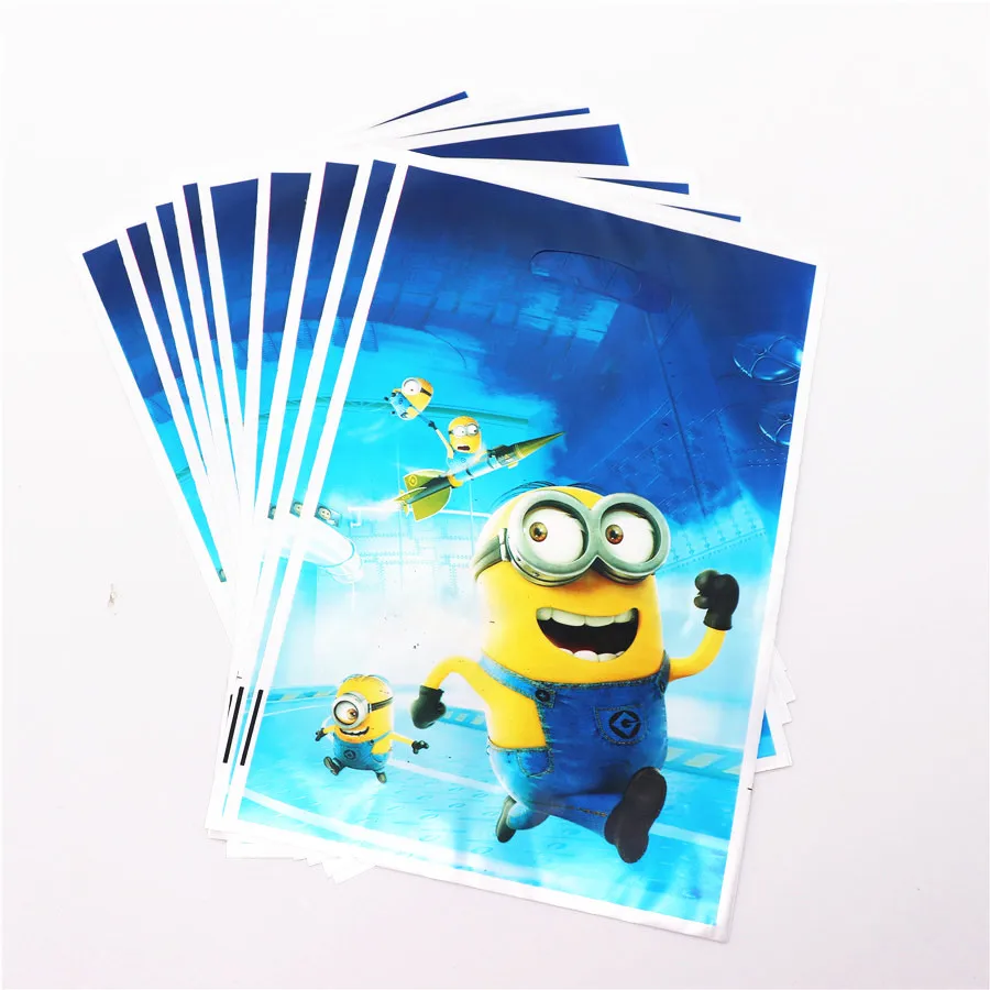Minion 20 шт./лот вечерние подарочные сумки с розовой тематикой в виде единорога, вечерние пластиковые сумки для конфет, праздничные вечерние сумки для детей - Цвет: Minion