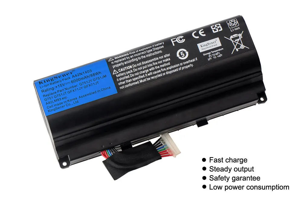 KingSener 15V 6000 мА/ч, ячеечная A42N1403 Батарея для ASUS ROG G751 G751JY G751JM G751JT GFX71 GFX71JY GFX71JT A42LM9H A42LM93